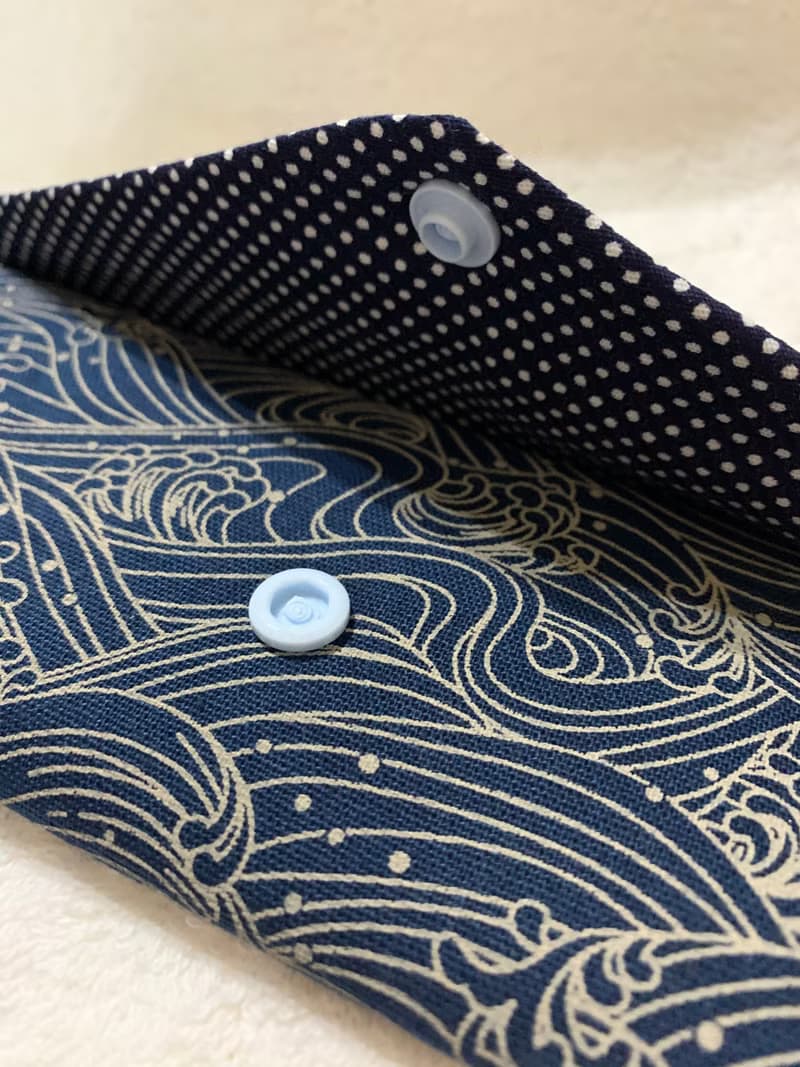 文青風環保筷袋 ~逐浪 日系  沈穩藍 收納 手作餐具袋