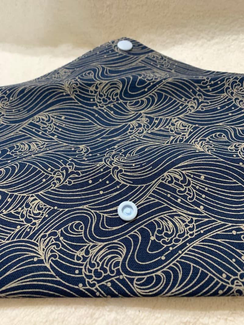 文青風環保筷袋 ~逐浪 日系  沈穩藍 收納 手作餐具袋