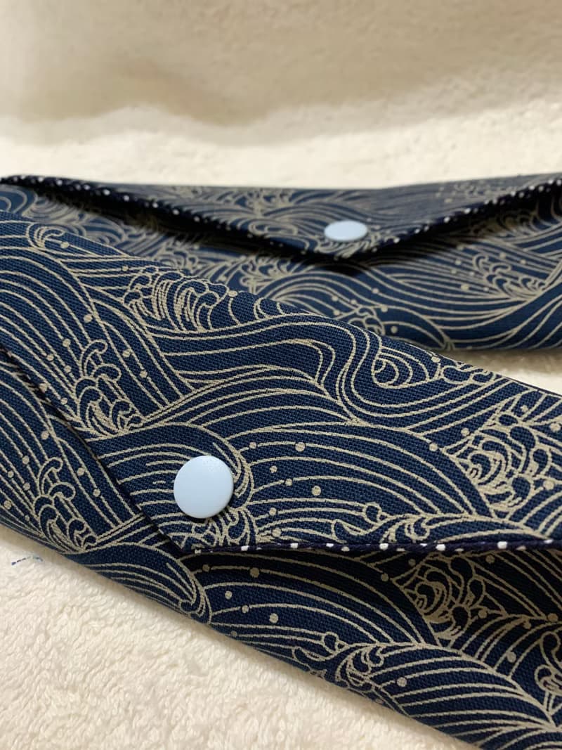 文青風環保筷袋 ~逐浪 日系  沈穩藍 收納 手作餐具袋