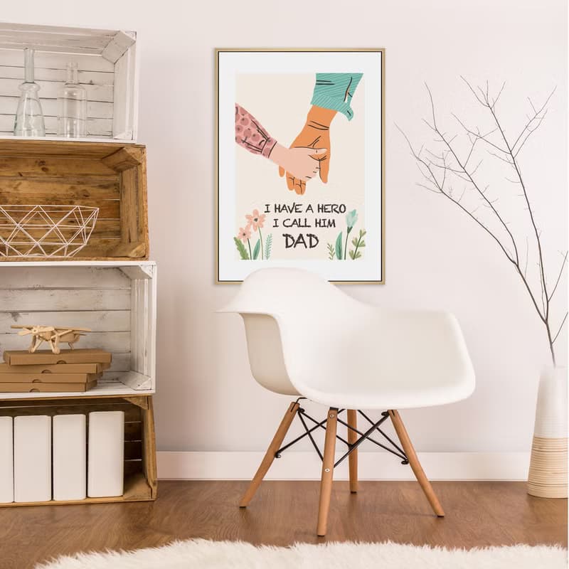 MY HERO - 兒童房插畫掛畫/父親節禮物/手繪爸爸掛畫