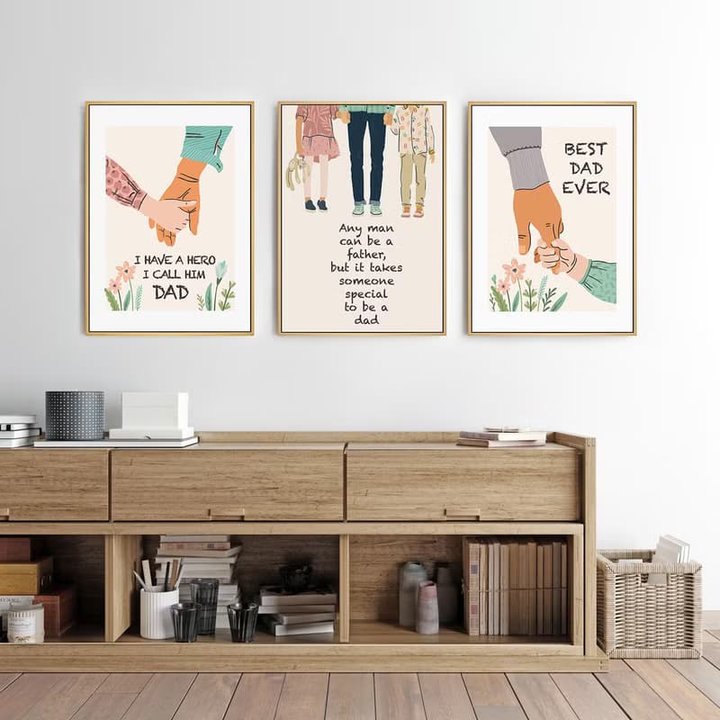MY HERO - 兒童房插畫掛畫/父親節禮物/手繪爸爸掛畫