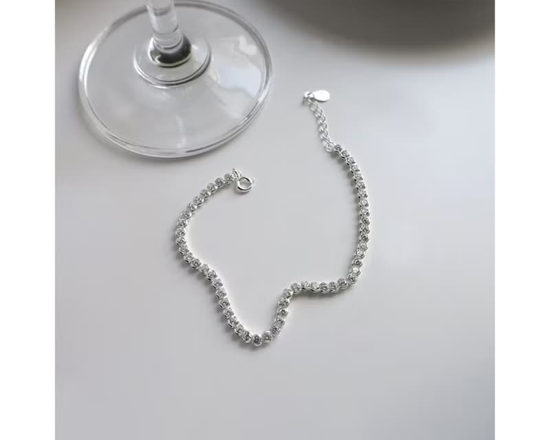 I 閃爍 I 925純銀鋯石排鑽手鍊