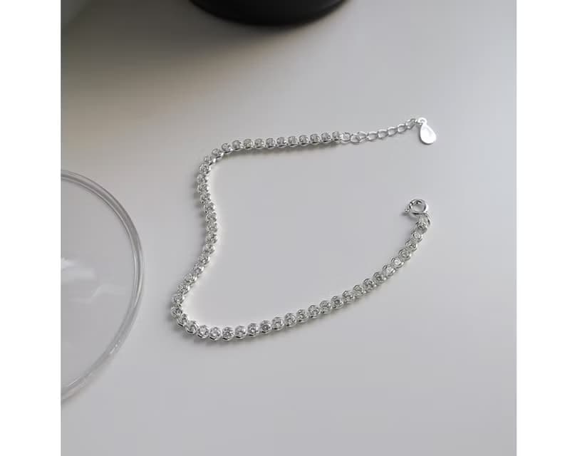 I 閃爍 I 925純銀鋯石排鑽手鍊