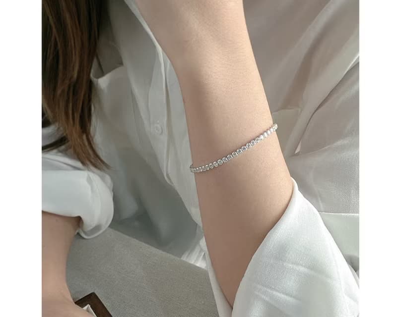 I 閃爍 I 925純銀鋯石排鑽手鍊