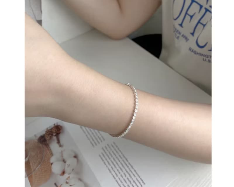 I 閃爍 I 925純銀鋯石排鑽手鍊