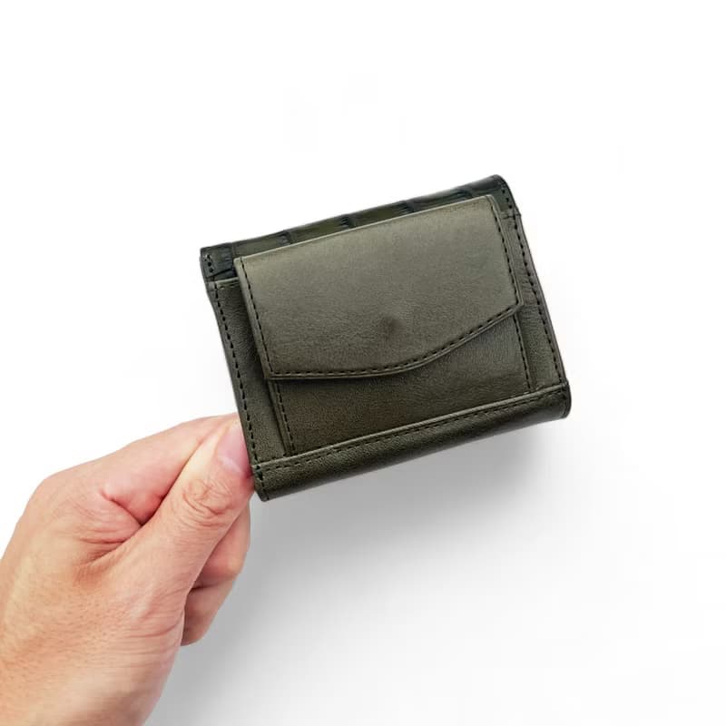 小號三折皮夾 迷你皮夾 日本小牛皮 黑色