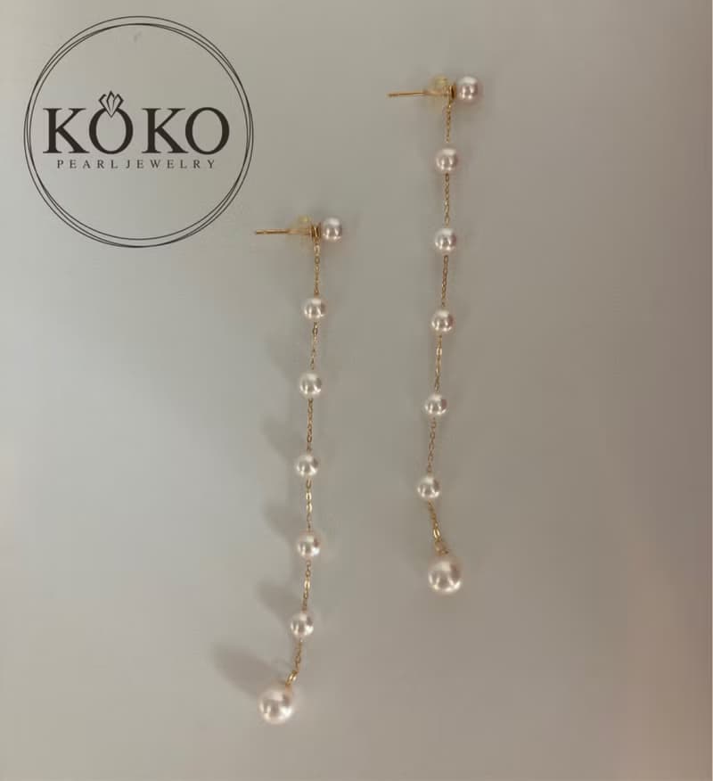 日本製 2way akoya珍珠耳環 耳夾 滿天星耳環 18k金 珍珠耳墜