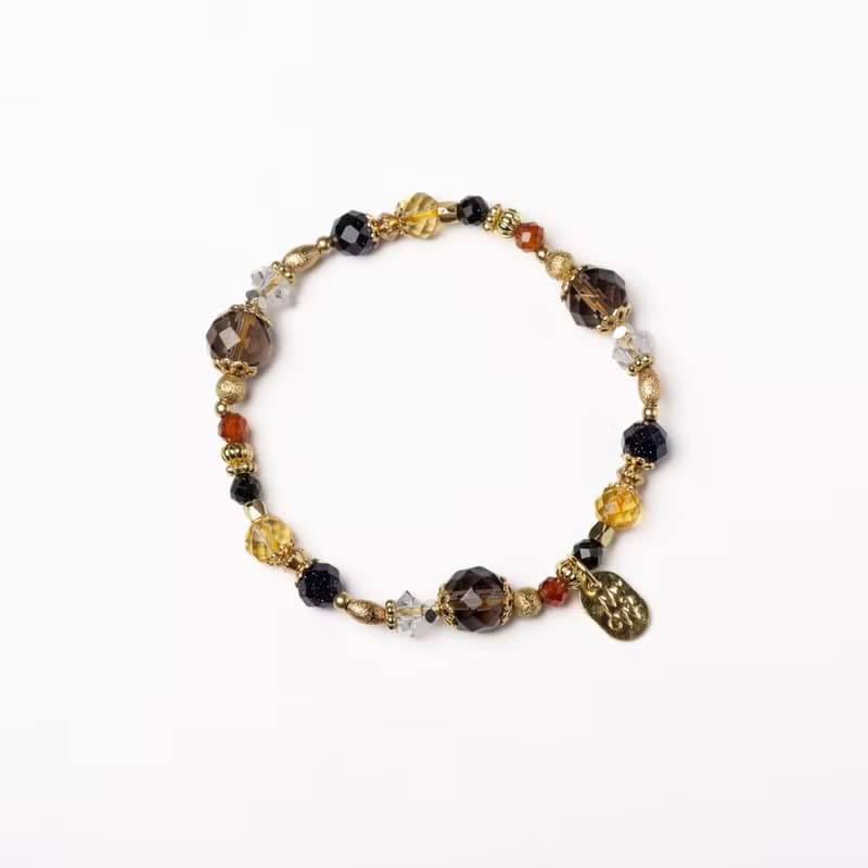 神奇夜光 I 茶晶橙石榴黃水晶手鍊 C1653