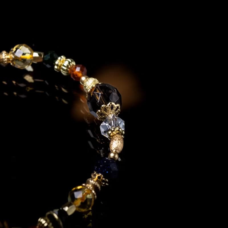 神奇夜光 I 茶晶橙石榴黃水晶手鍊 C1653