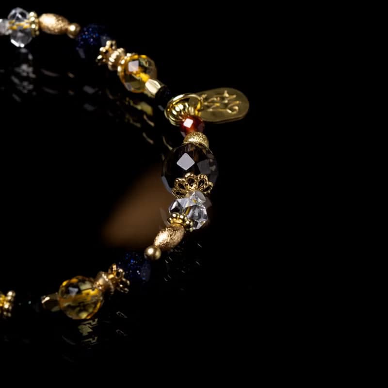 神奇夜光 I 茶晶橙石榴黃水晶手鍊 C1653