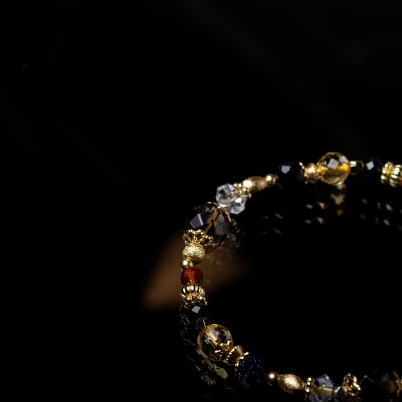 神奇夜光 I 茶晶橙石榴黃水晶手鍊 C1653