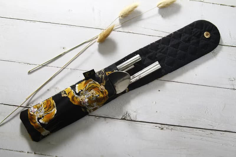 【Gi LAI】 6.5*26Cm環保雙層筷袋 餐具袋-老虎タイガー