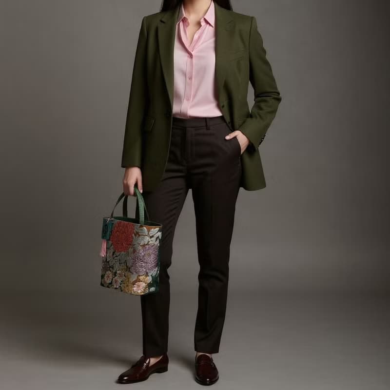 獨一無二100%絲質和服袋帶托特包 | 手工刺繡 | 日本藝術手提包