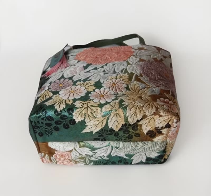 獨一無二100%絲質和服袋帶托特包 | 手工刺繡 | 日本藝術手提包