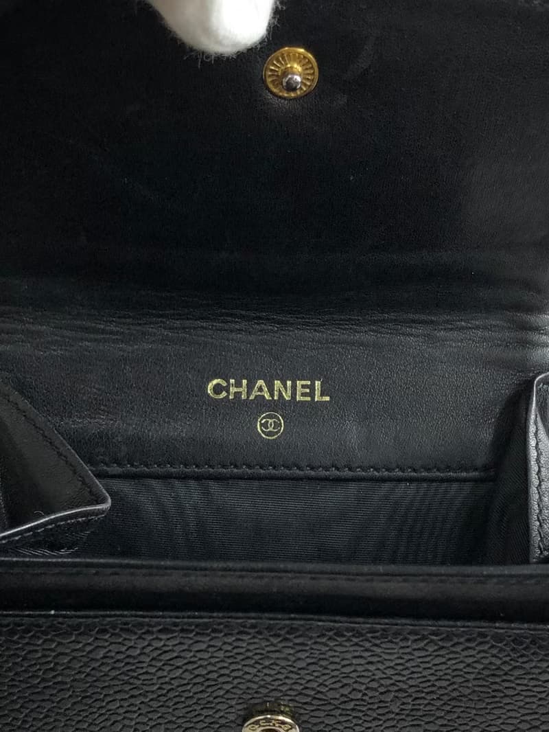 【 日本直送　名牌中古包 】CHANEL シャネル 財布 ブラック ココマーク レザー コインケース vintage ヴィンテージ オールド gscxim
