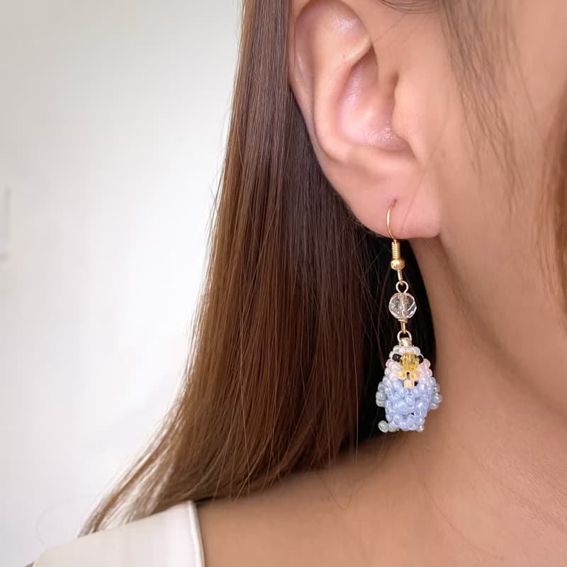 小鳥 串珠 耳環