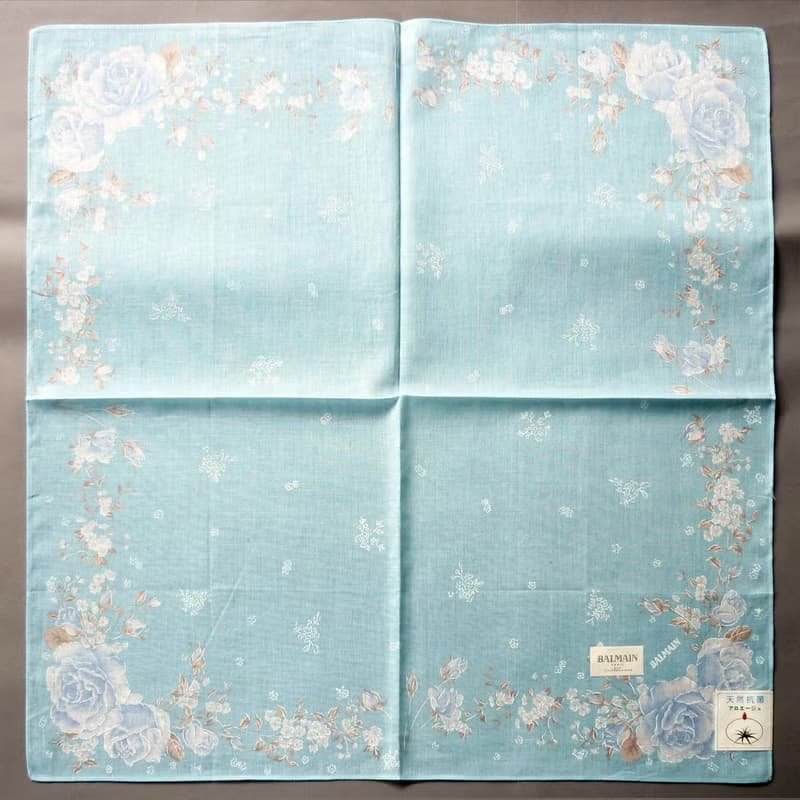 Pierre Balmain Paris Vintage Handkerchief Women Handkerchief 23 x 22.5 inches