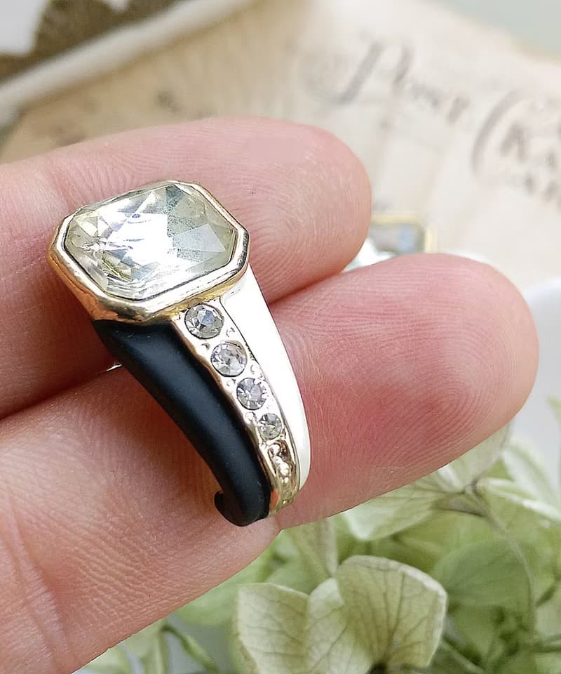 Vintage Jewelry 西洋古董飾品 摩登 都會 黑白鑽 針式耳環