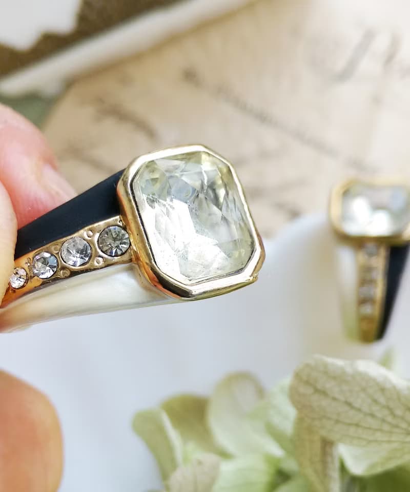 Vintage Jewelry 西洋古董飾品 摩登 都會 黑白鑽 針式耳環