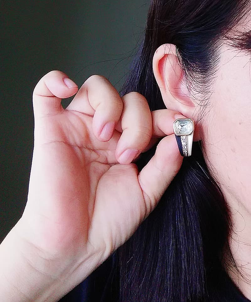 Vintage Jewelry 西洋古董飾品 摩登 都會 黑白鑽 針式耳環