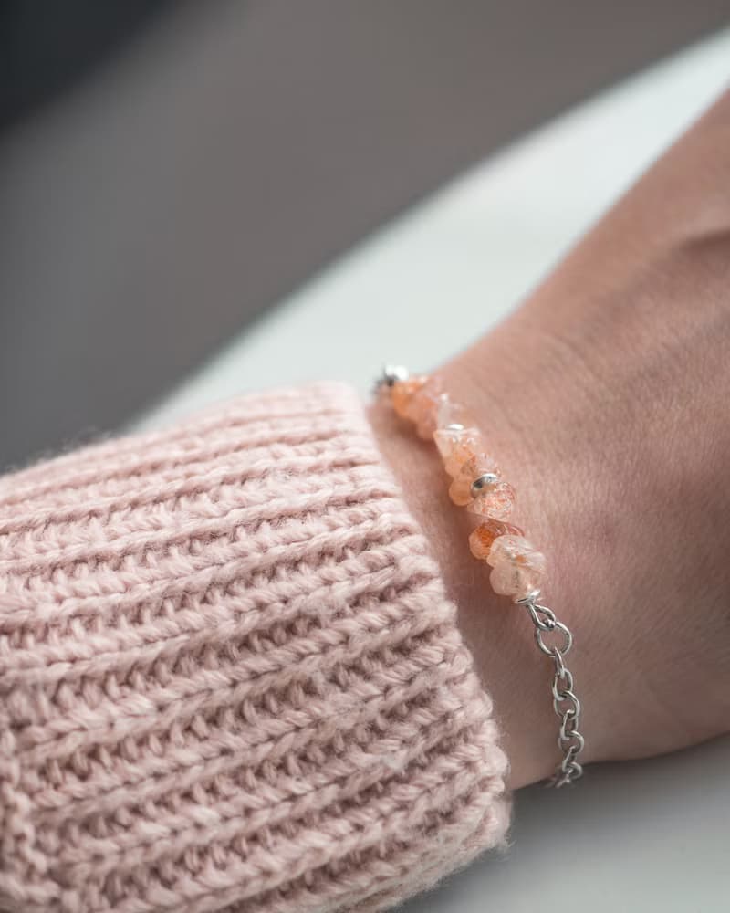 Sunstone Bracelet, 925 Sterling Silver, Aries, Leo, Gemini, June Crystal Jewelry