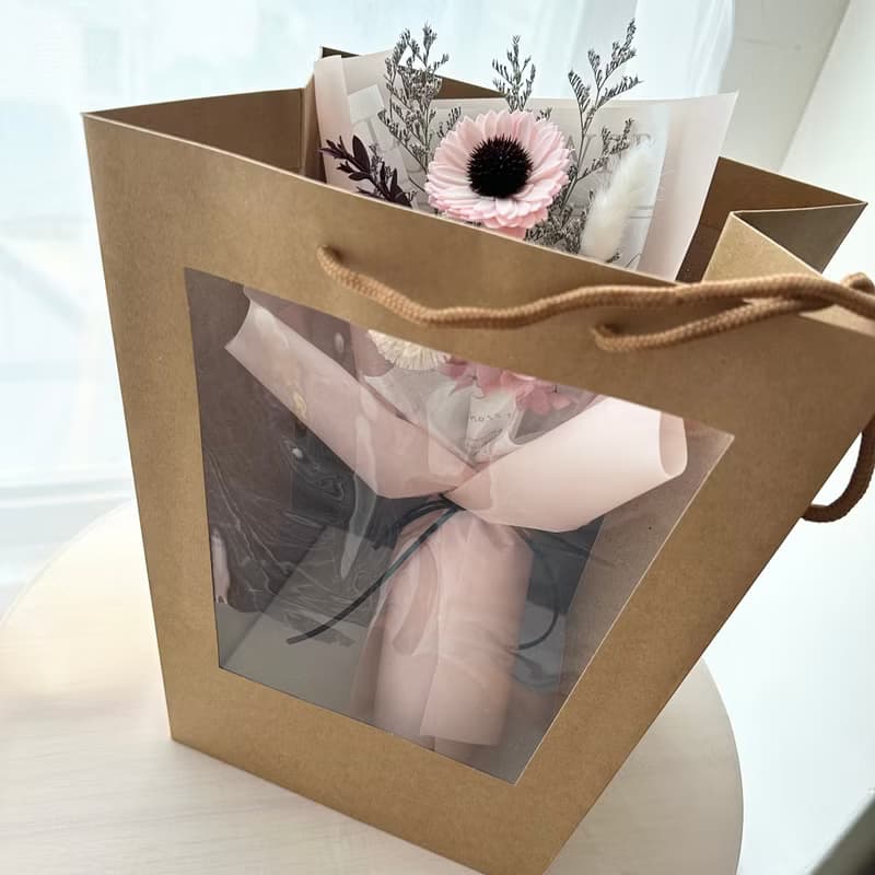 畢業花束 粉色系擴香太陽花 向日葵 生日 週年 畢業禮物 附贈提袋