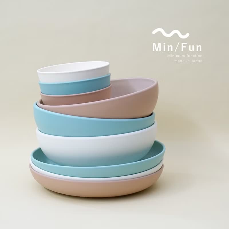 min/fun Plate 21cm Noodel Rice Breakfast Bread Gift Kids Cute  Made In Japan