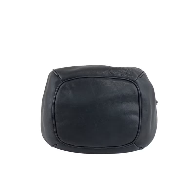 【 日本直送　名牌中古包 】LOEWE ロエベ ショルダーバッグ ネイビー アナグラム ナッパレザー 巾着 vintage ヴィンテージ オールド 3vjxri