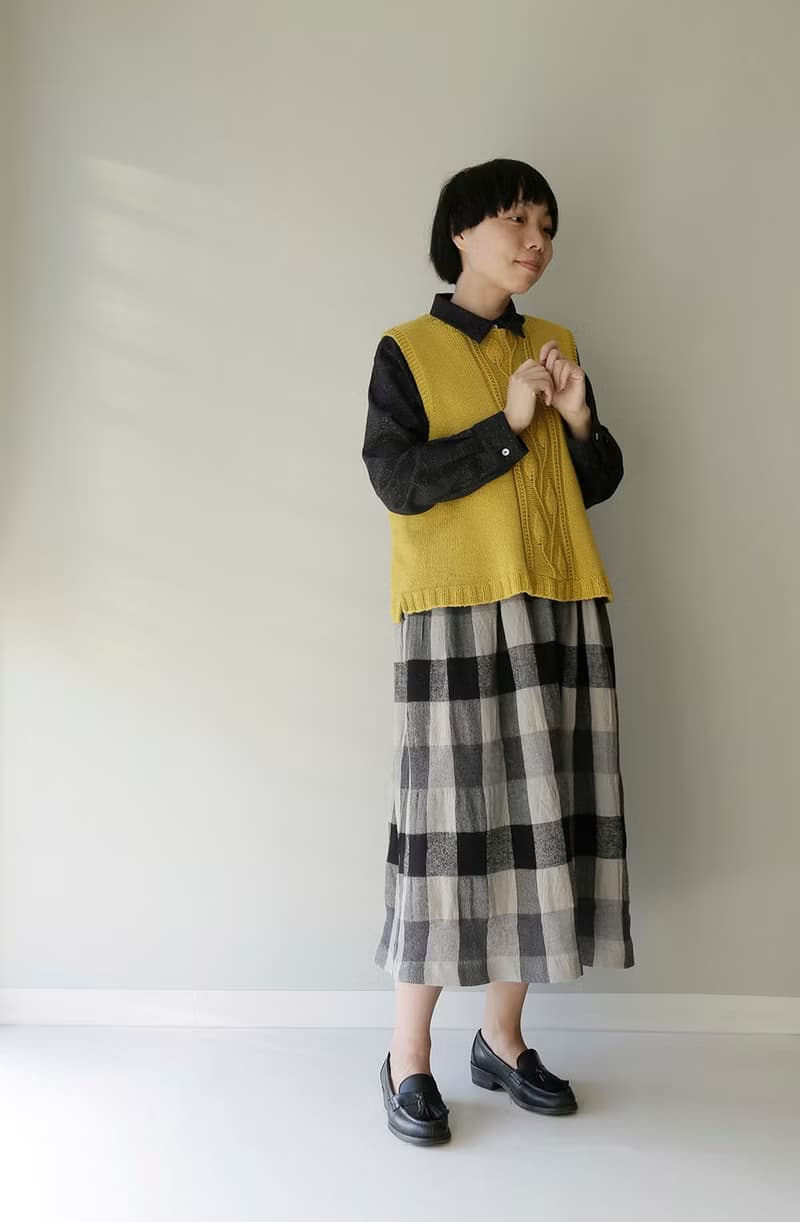點秋香 純手工立體編織 溫暖軟糯純羊絨織花小背心