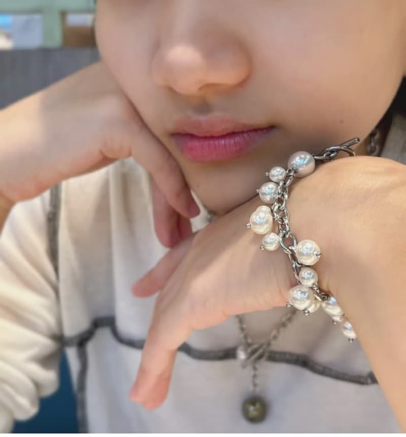 豐盛 不鏽鋼珍珠手鍊 手環 (白珍珠)