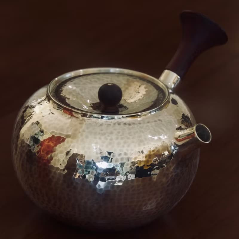 尚幀品 蘋果形側把急須 純銀橫手急須 足銀銀壺 200cc