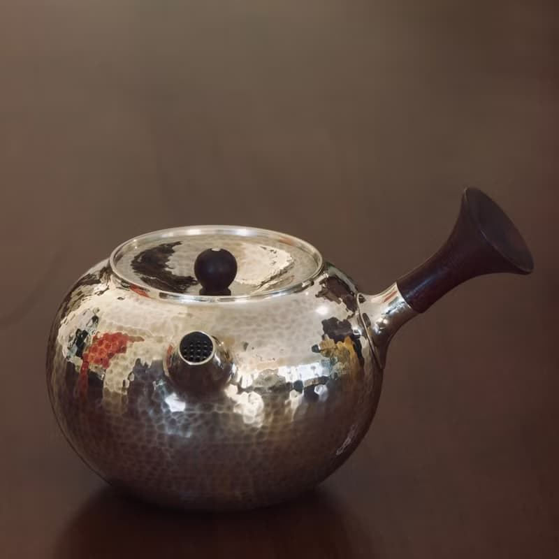 尚幀品 蘋果形側把急須 純銀橫手急須 足銀銀壺 200cc