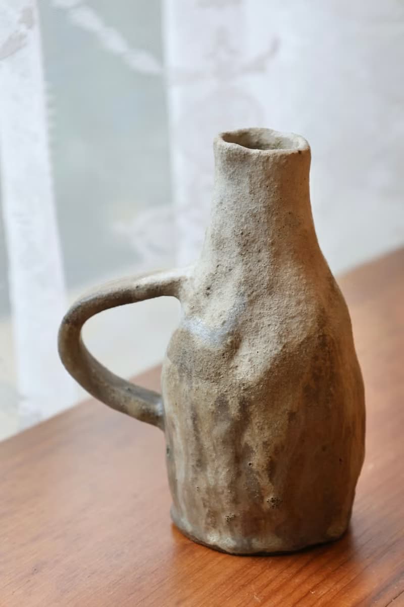 【聖誕節禮物】美國進口陶土手捏提把乾花器侘寂陶藝天使之翼藝術