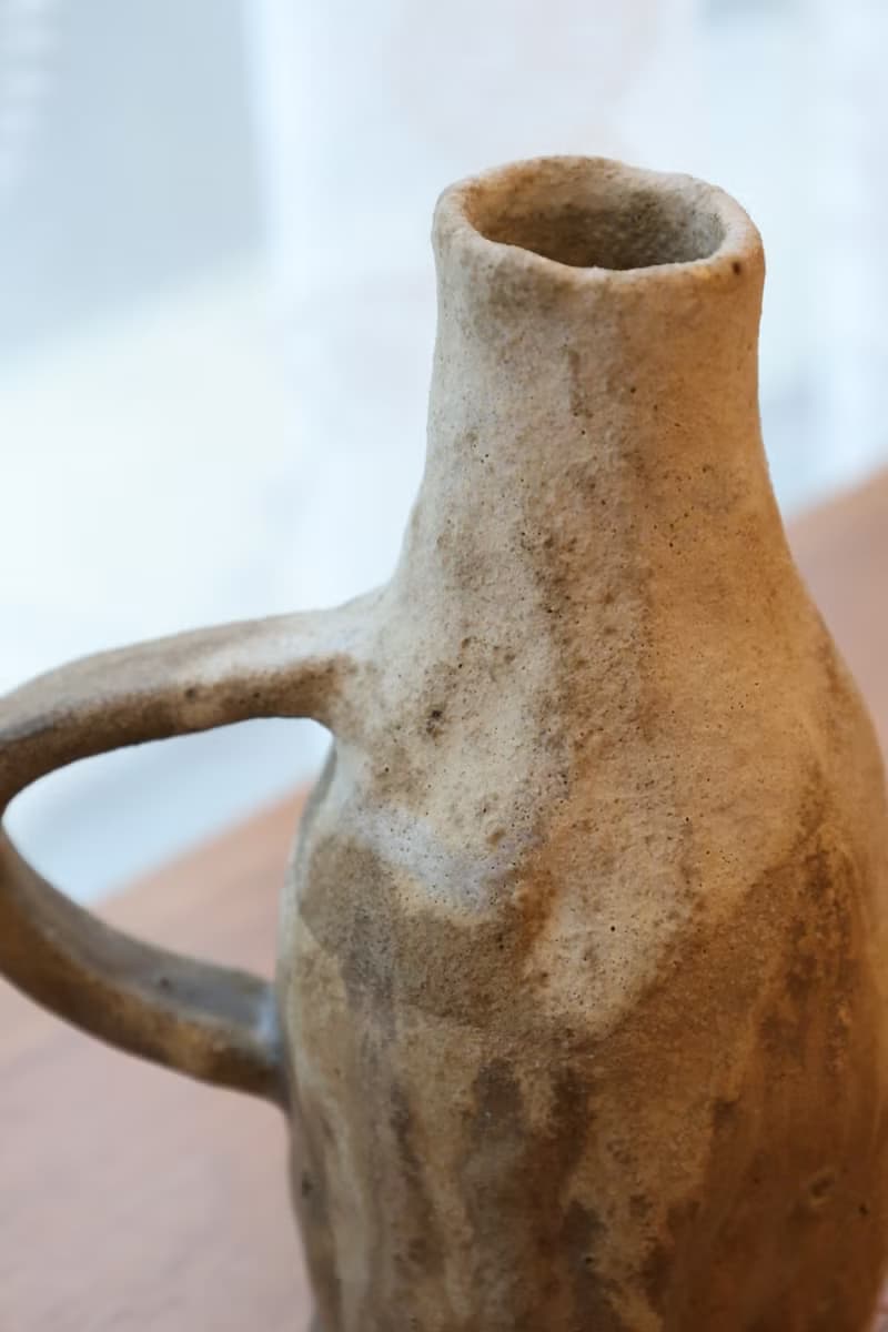 【聖誕節禮物】美國進口陶土手捏提把乾花器侘寂陶藝天使之翼藝術