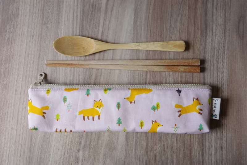 快樂狐狸 粉 - 餐具袋 環保餐具袋 | 海柏手作