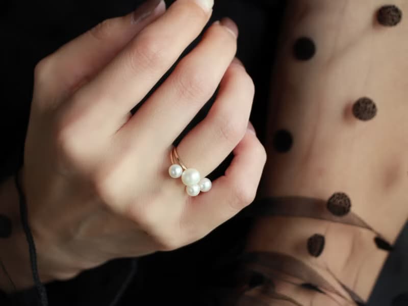 14kgf- W pearl ring set