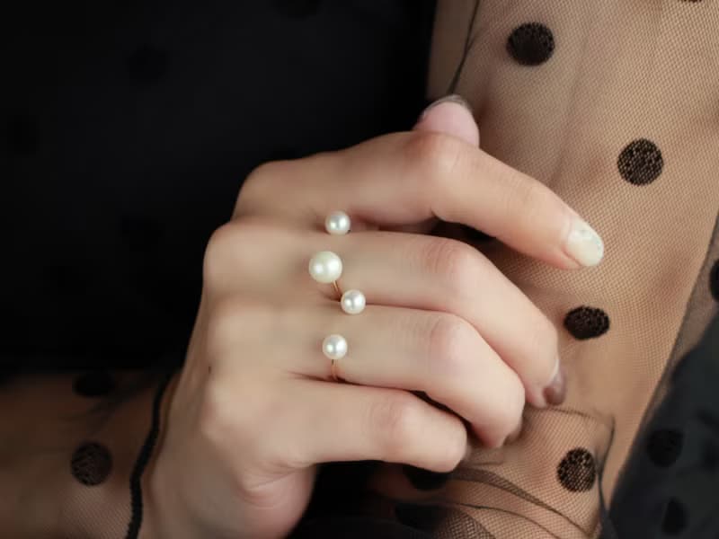 14kgf- W pearl ring set