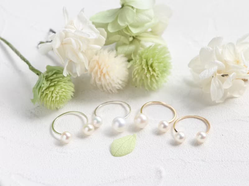 14kgf- W pearl ring set