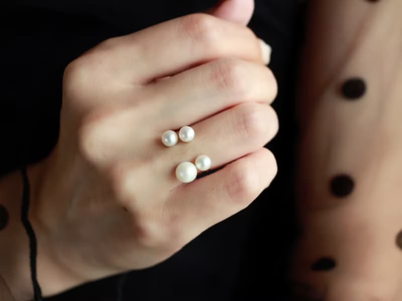14kgf- W pearl ring set
