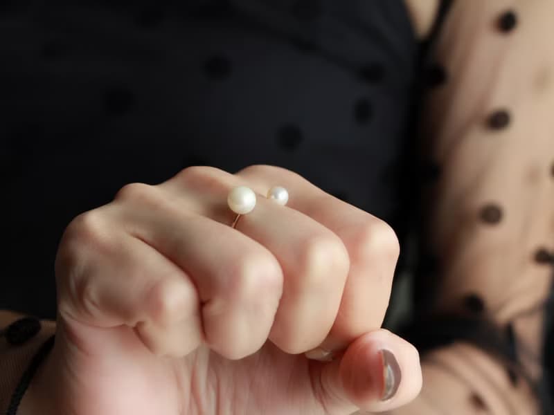 14kgf- W pearl ring set
