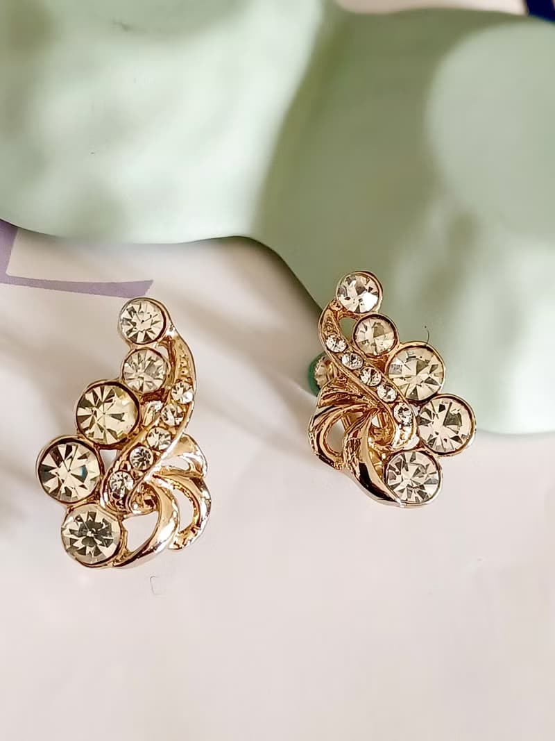 vintage jewelry  唯美炫光萊茵 夾式耳環