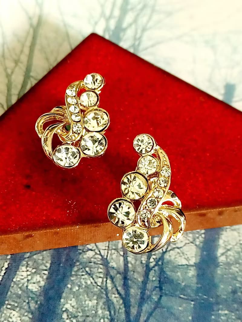 vintage jewelry  唯美炫光萊茵 夾式耳環