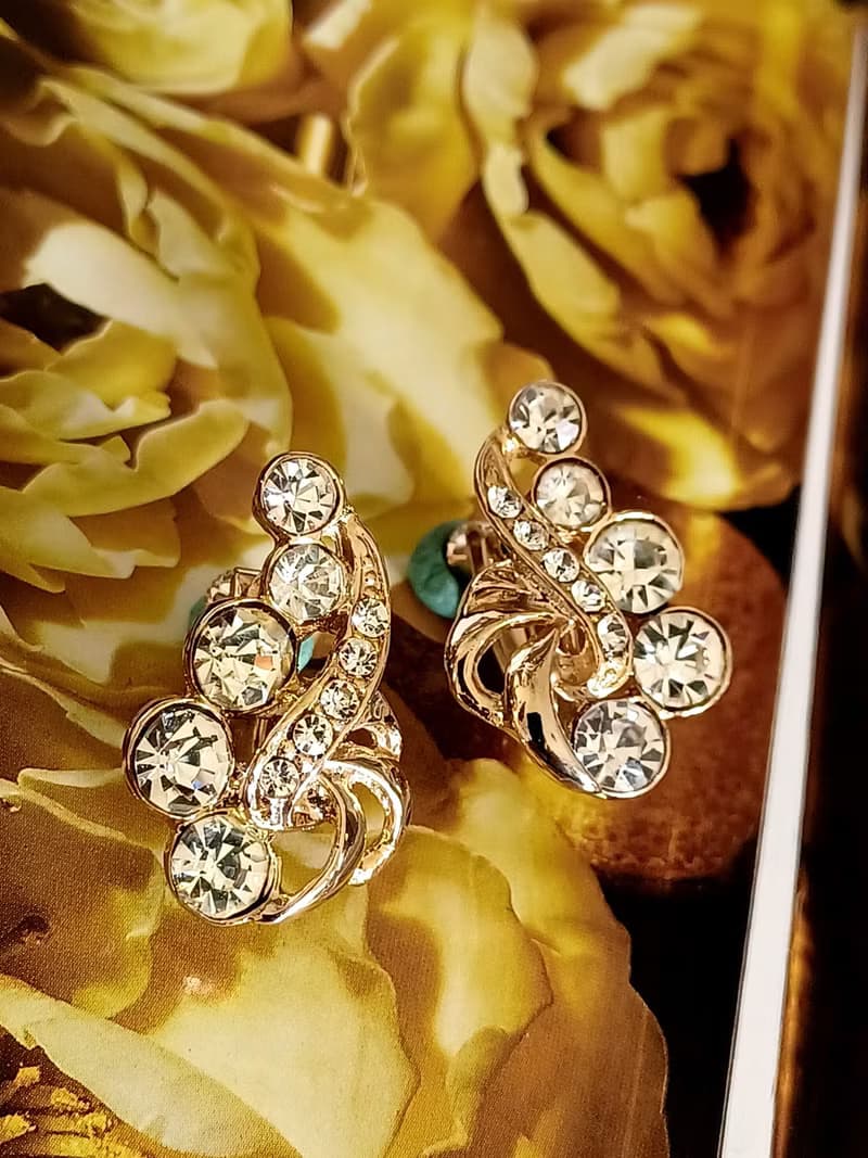 vintage jewelry  唯美炫光萊茵 夾式耳環