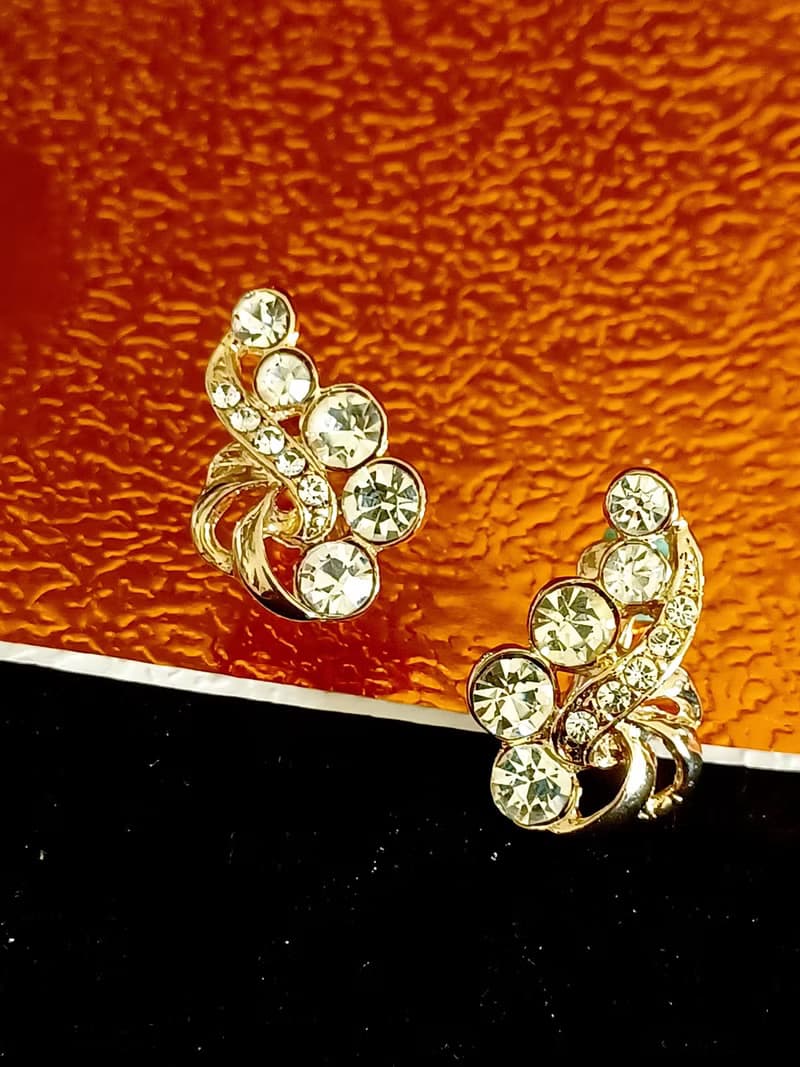 vintage jewelry  唯美炫光萊茵 夾式耳環