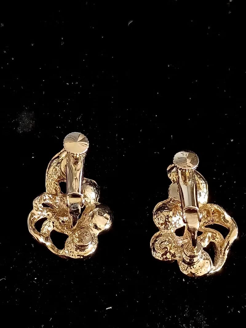 vintage jewelry  唯美炫光萊茵 夾式耳環