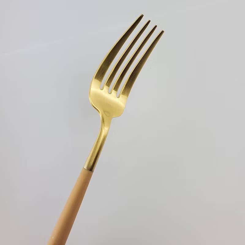 葡萄牙 Cutipol GOA   焦糖金 霧面不銹鋼18.5cm點心叉