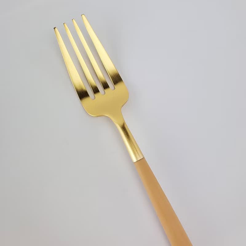 葡萄牙 Cutipol GOA   焦糖金 霧面不銹鋼18.5cm點心叉