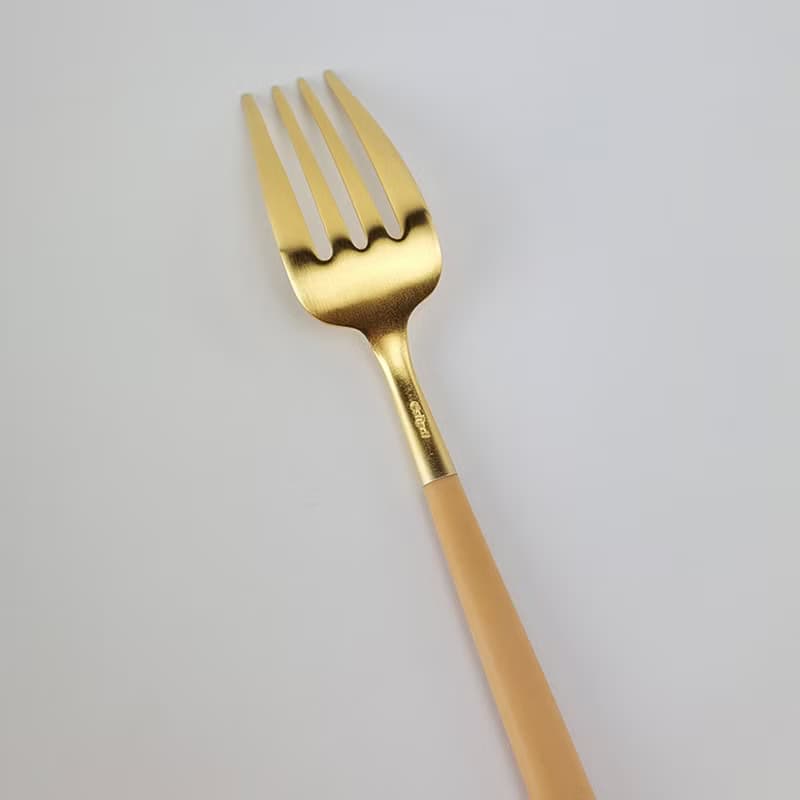 葡萄牙 Cutipol GOA   焦糖金 霧面不銹鋼18.5cm點心叉