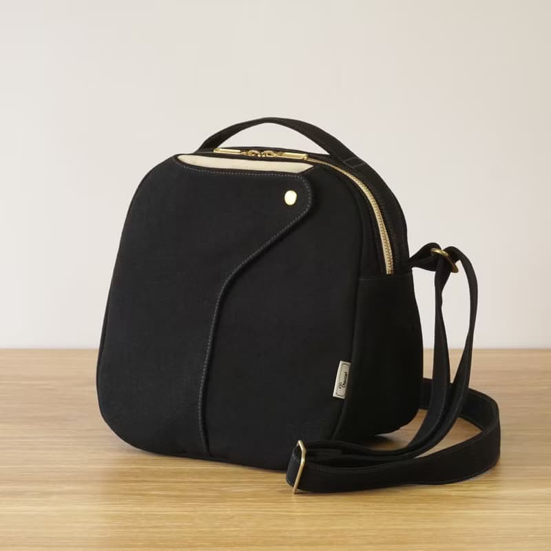 ショコラ / ブラック × アイボリー 【受注制作】 Trocco 帆布バッグ