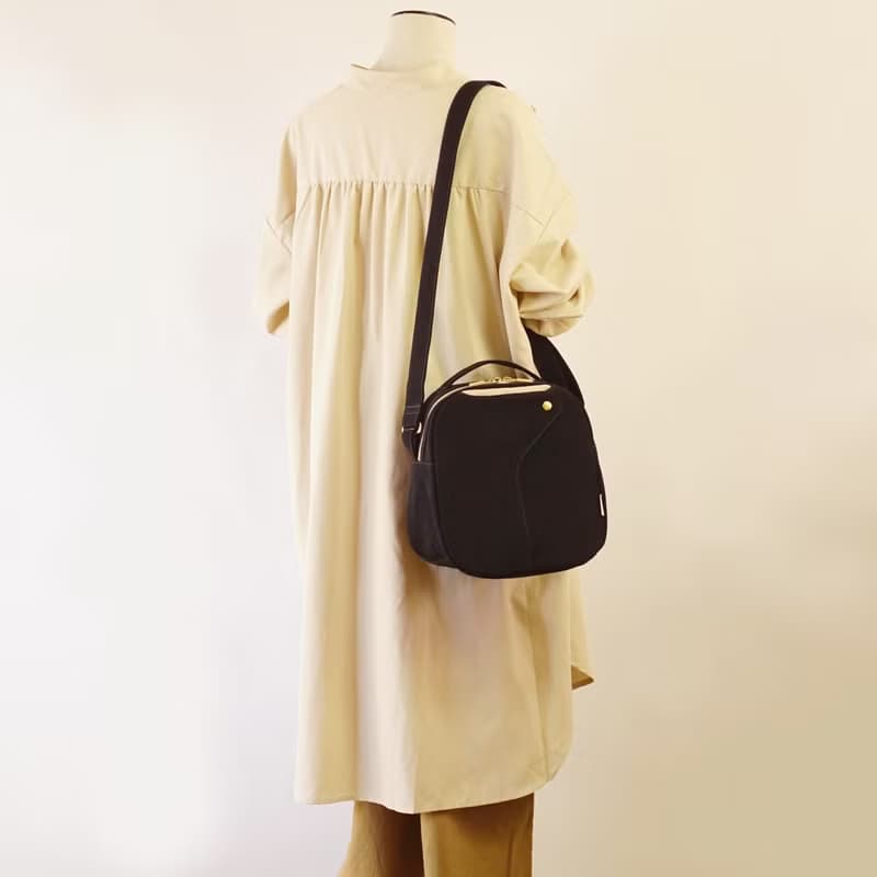 ショコラ / ブラック × アイボリー 【受注制作】 Trocco 帆布バッグ